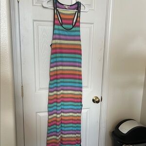Derek Heart Colorful Striped Maxi Dress